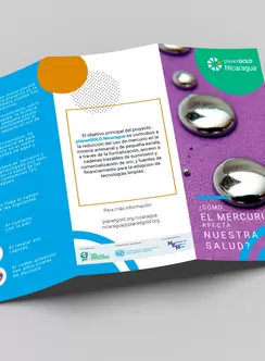 Folleto elaborado por el proyecto planetGold Nicaragua para informar sobre el impacto del mercurio en la salud