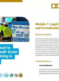 Module 1 Cover: Facilitators’ Manual in Artisanal and Small-Scale Gold Mining Training in the Philippines