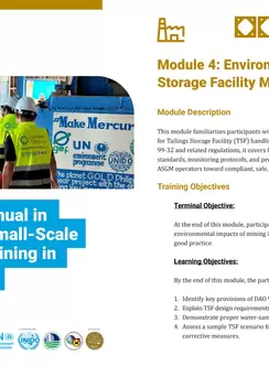 Module 4 Cover: Facilitators’ Manual in Artisanal and Small-Scale Gold Mining Training in the Philippines