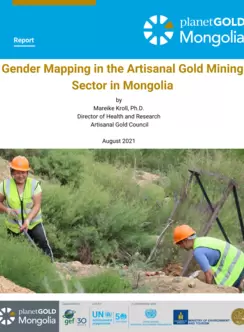 Image shows the cover of the "Gender Mapping in the Artisanal Gold Mining Sector in Mongolia" report