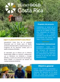 Cover page of the planetGOLD Costa Rica one-pager