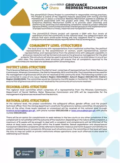 Project Grievance Redress Mechanism for planetGOLD Ghana