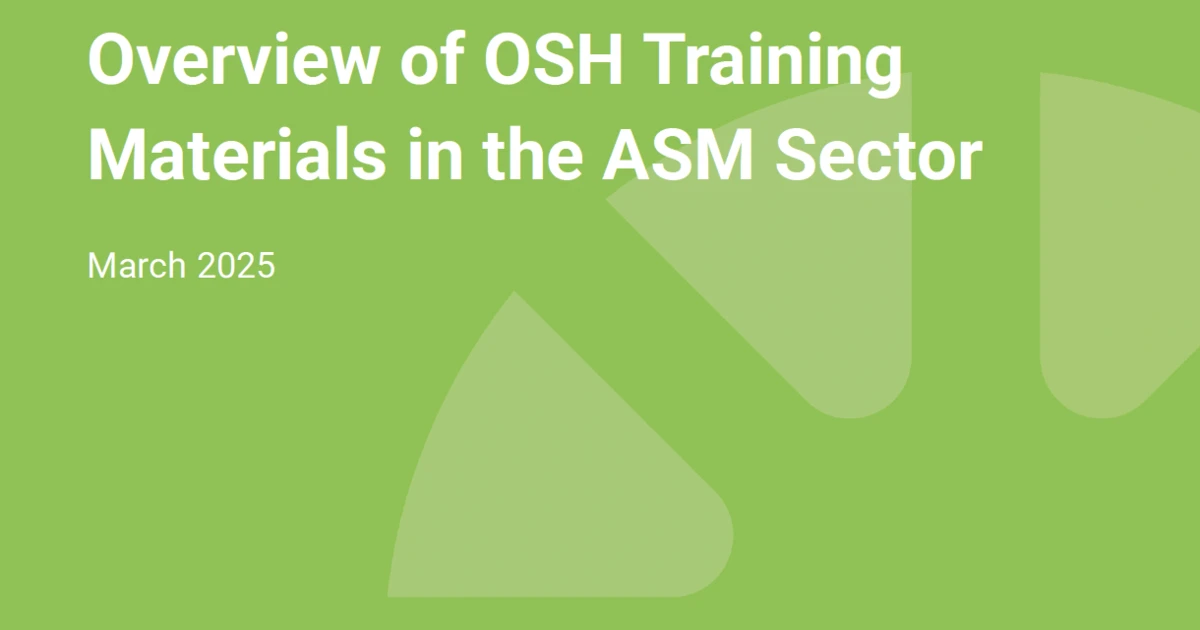 Overview of OSH Training Materials in the ASM Sector | planetGOLD