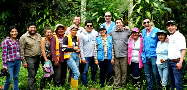 Group photo with community leader Bertha