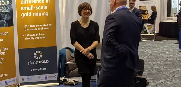 Representative at planetGOLD PDAC booth