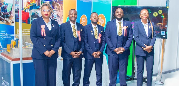 The planetGOLD Zambia Project Team posing for a photo at the Agricultural and Commercial Show Stand
