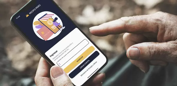 Image of RECPO online interface on a cell phone in someone's hands