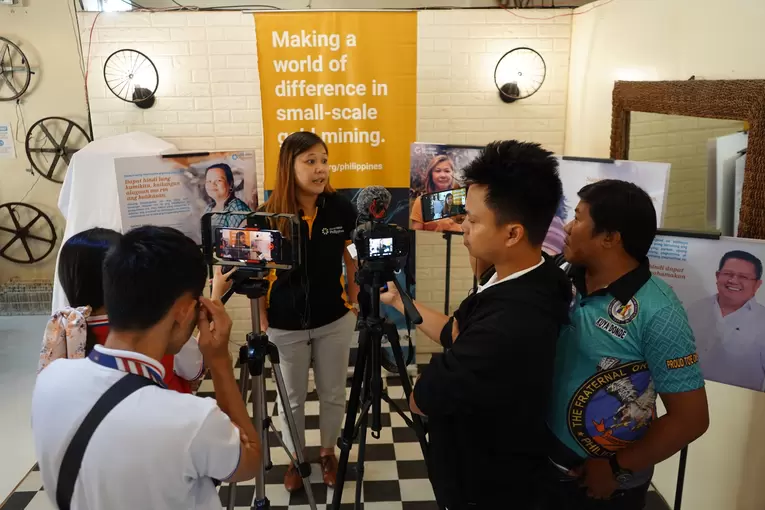 Abigail Ocate interviewed by the media